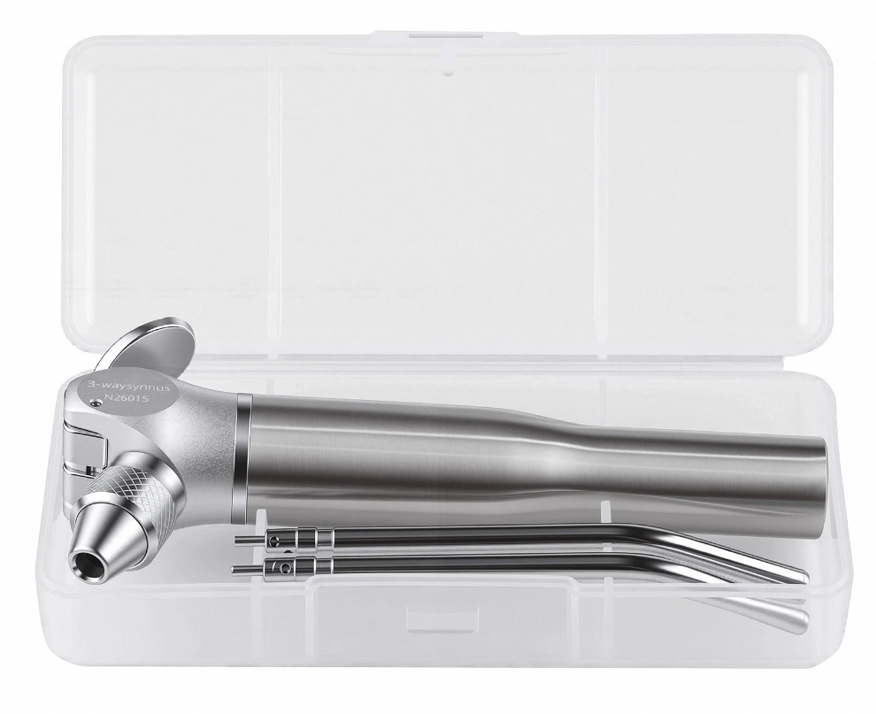 2Pcs Dental 3-Way Syringe Handpiece for Air Water Spray with 4 Nozzles